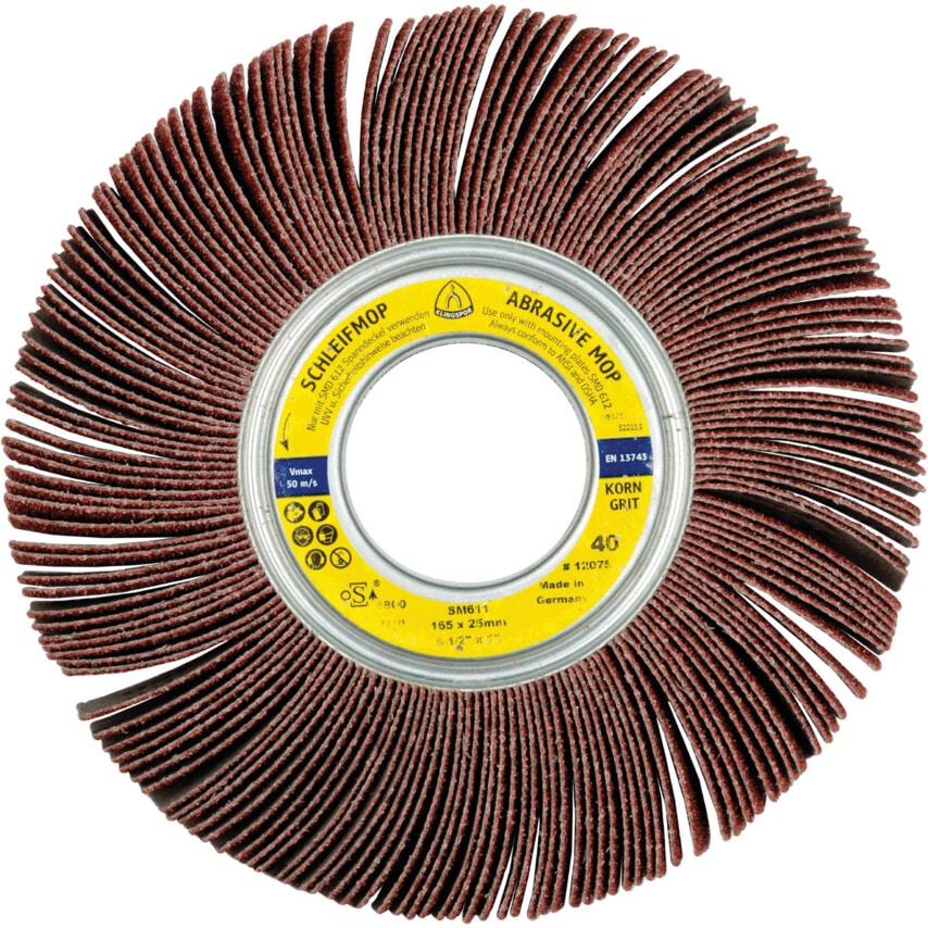 Klingspor SM611 Abrasive Mop Wheel - 140x50x21mm P40 (Pack of 3)
