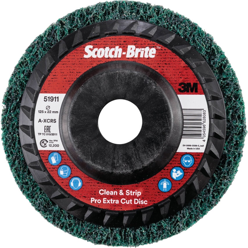 3M Clean and Strip XT Pro Extra Cut Disc XC-RD 125mmX22mm A XCRS Gre- you get 10