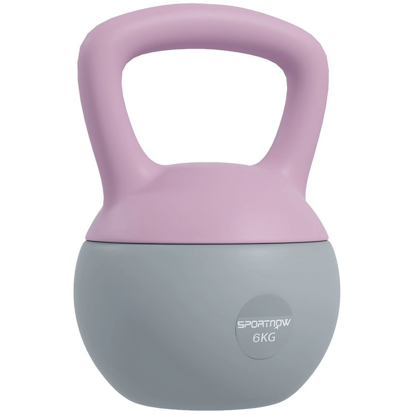 6Kg Kettlebell with Soft Body and Non-Slip Handle - Purple and Grey