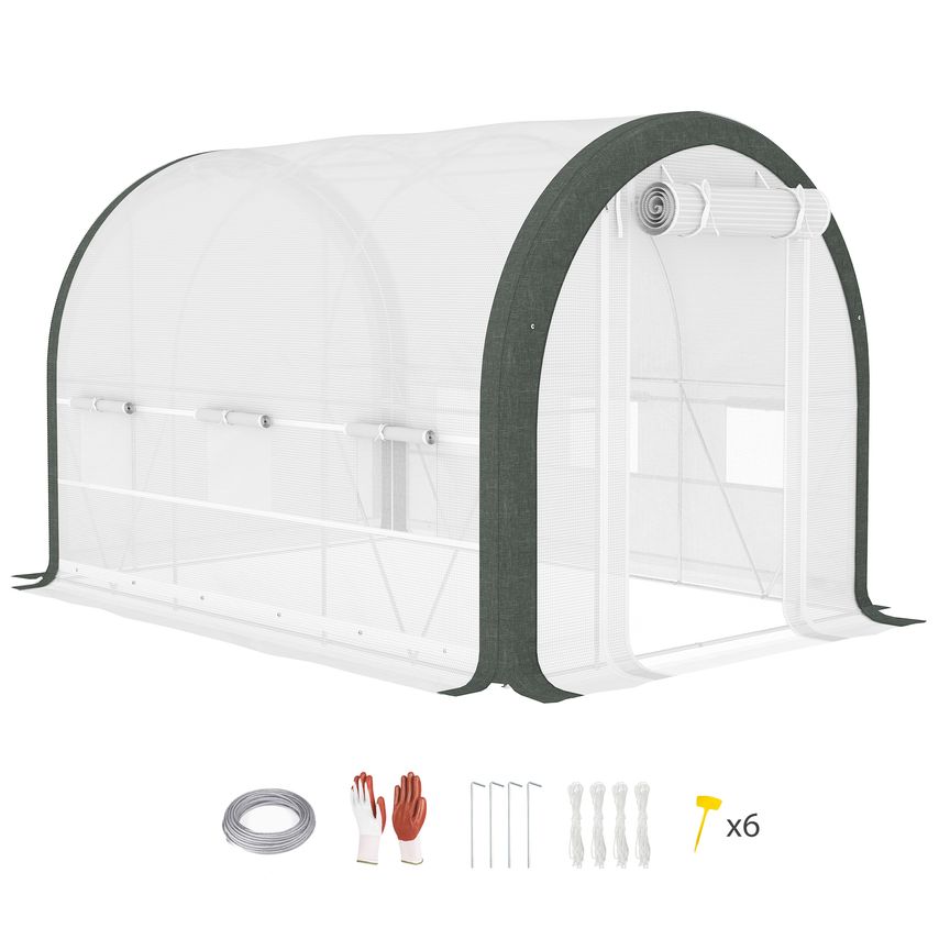 Walk-In Tunnel Greenhouses, Upgraded Structure, Mesh Door and Windows