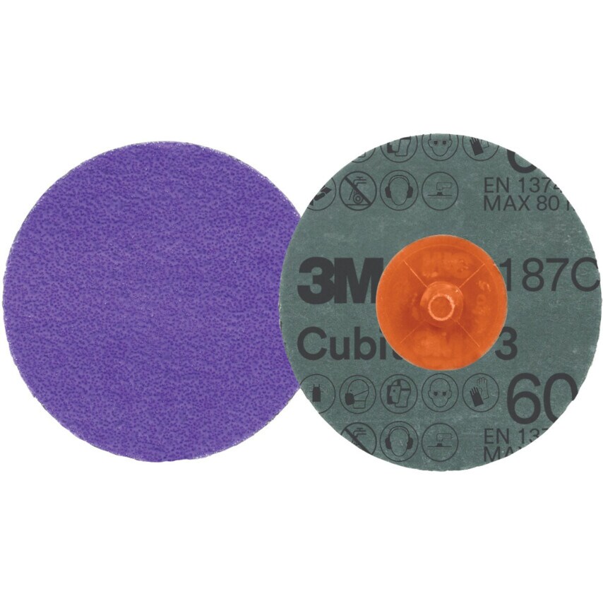 3M Cubitron 3 Roloc Fibre Disc 1187C 60+ TR Purple 76mm Pack of 50