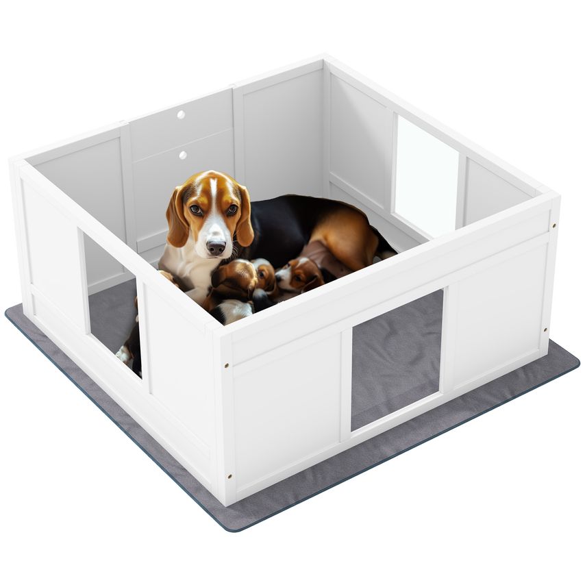 Dog Whelping Boxes with Whelping Pads