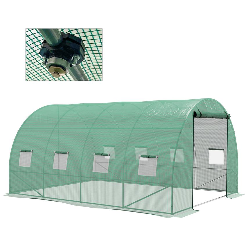 Polytunnel Green Houses with Sprinkler System and Wide Door