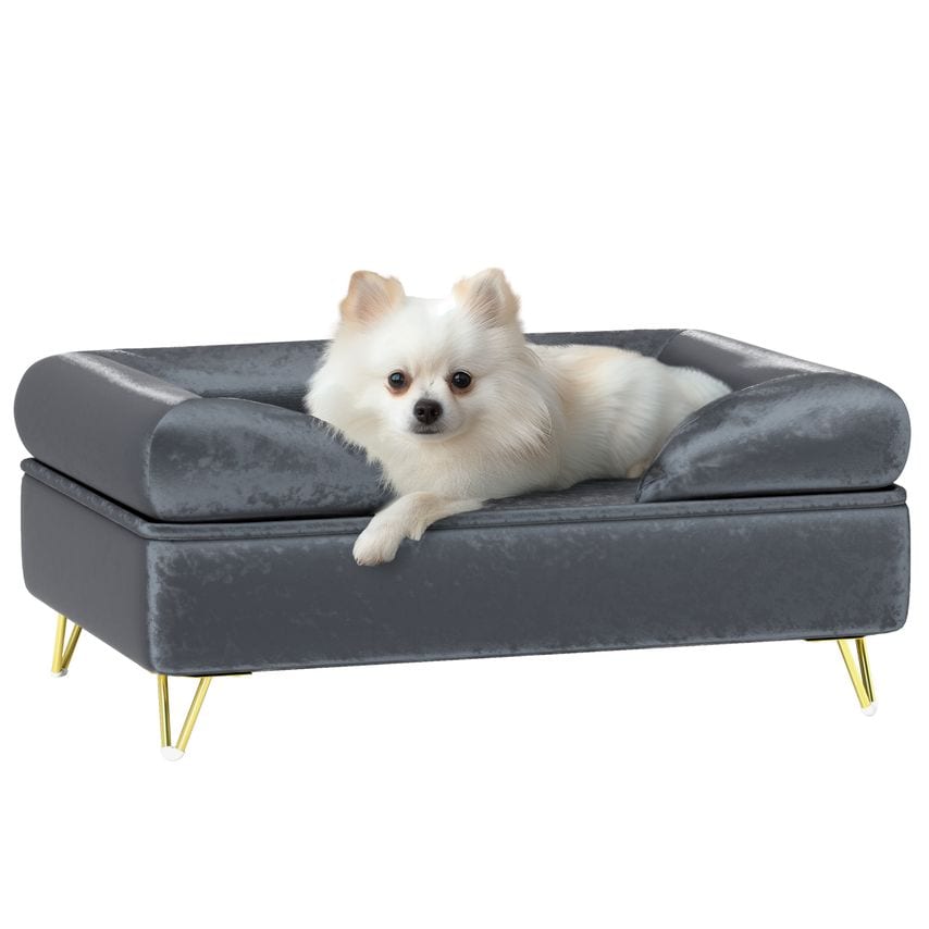 Dog Sofa Pet Couch with Removable Backrest Cushion Washable Cover