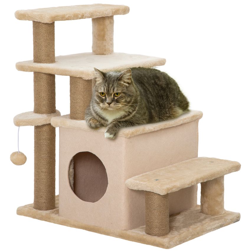 Dog Steps for Bed 4 Step Pet Stairs Cat House with Detachable Cover - D06-160V02BG