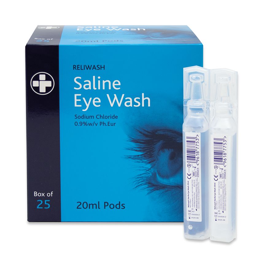 Eye Wash Saline Pods - MED901 - Pack of 25