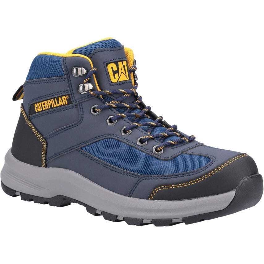 CAT S1P ST, HRO, SRC Elmore Mid Safety Navy Hiker Boots - Size 12