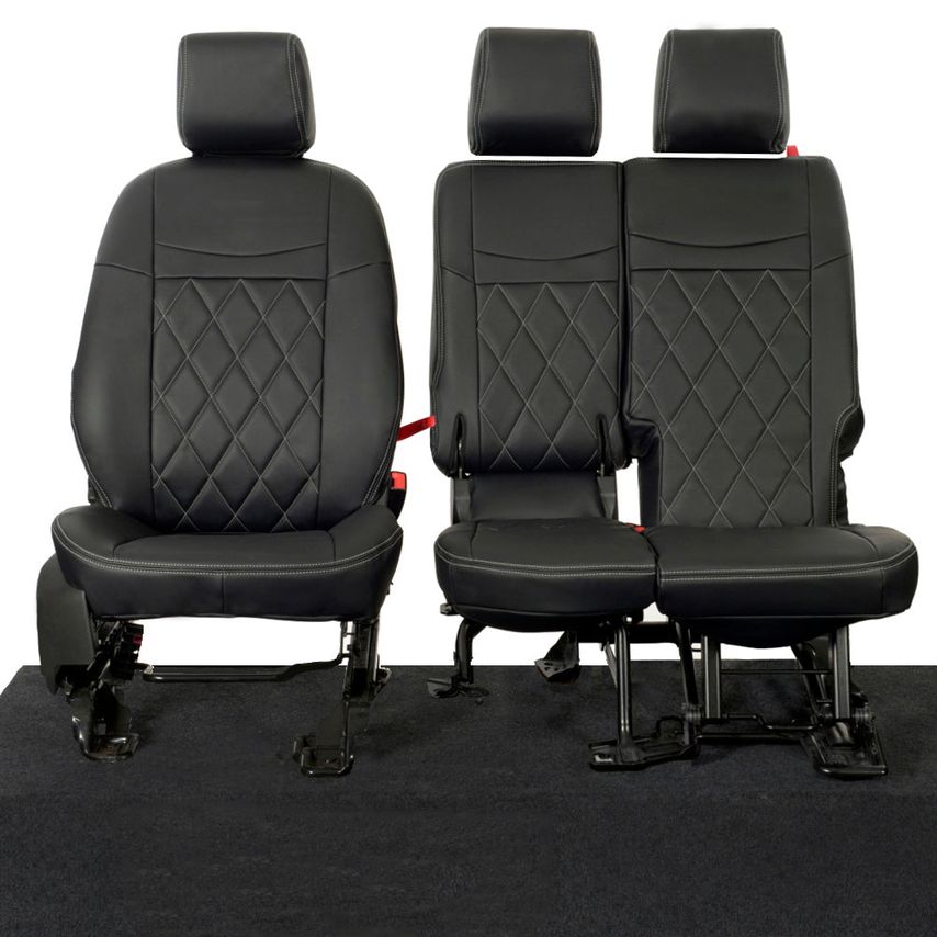 FORD TRANSIT CUSTOM - LEATHERETTE FRONT SEAT COVERS 2013 ON 237 5060274904645