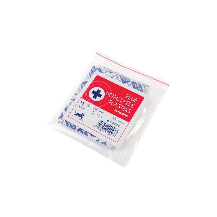 Matlock BLM0306 Blue Detectable Plasters Assorted (Pack of 20)