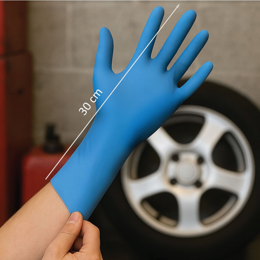 ZHPFN0212 Protect 12in Blue PF Nitrile Gloves - Size Large (Box of 100)