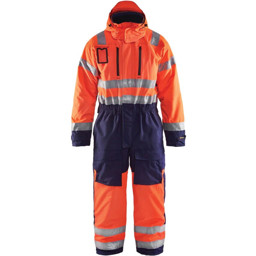 Tranemo Vision Shell Winter Hi-Vis Orange/Navy Boiler Suit - Size Medium