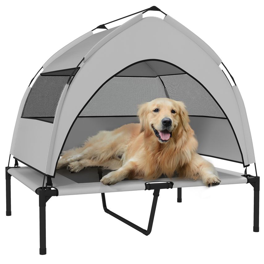 Portable Elevated Dog Beds with Removable Canopy