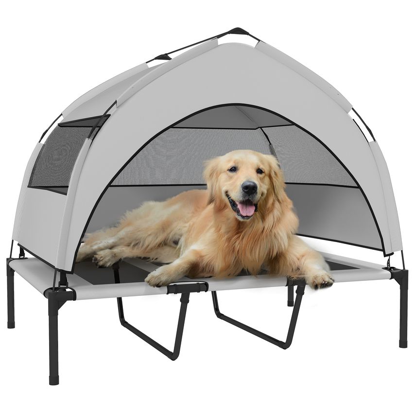 Portable Elevated Dog Beds with Removable Canopy