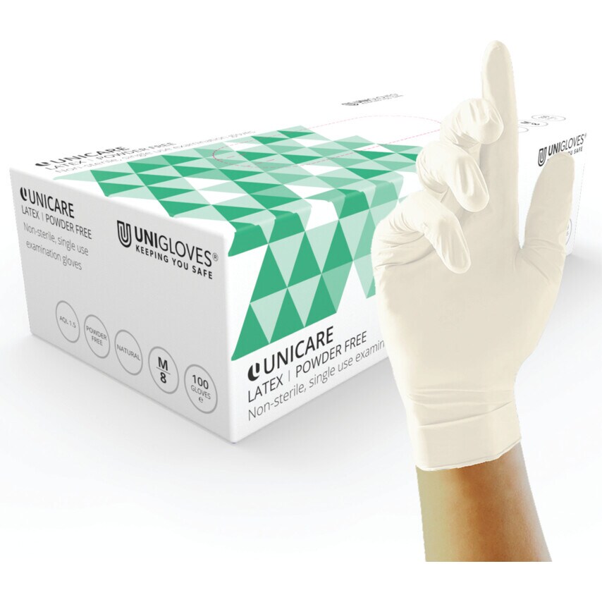 Unicare Latex Powder Free Latex Gloves 10X100 Size Extra Large