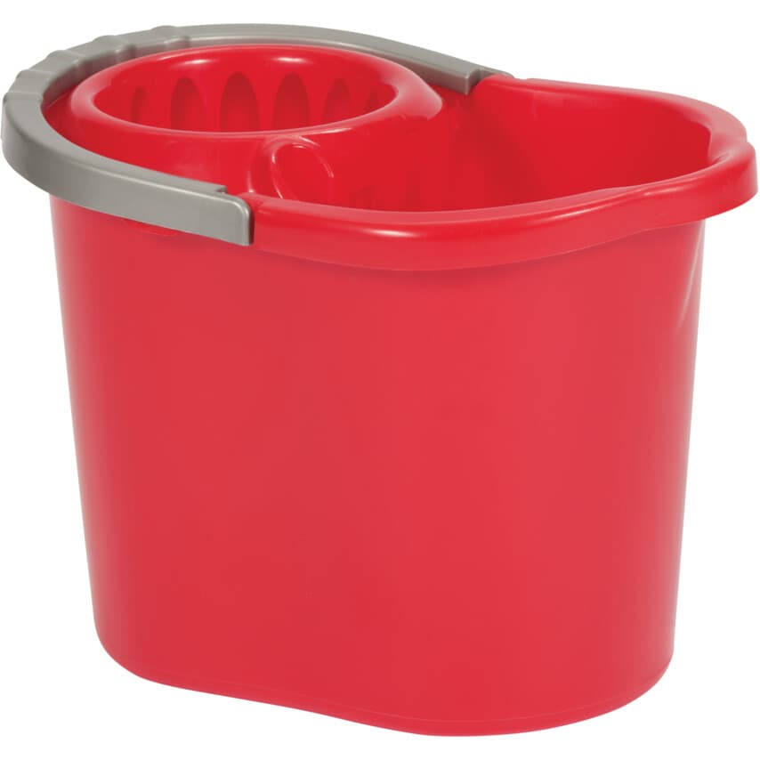 MOP BUCKET COMPLETE W/STRAINER 12 LITRE RED