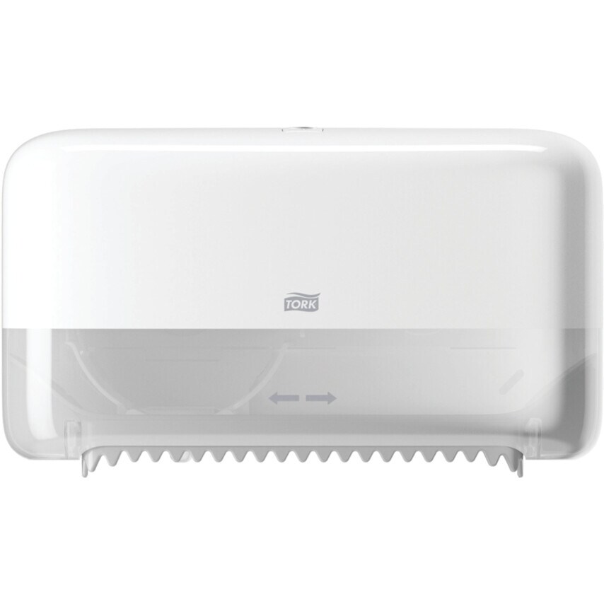 Tork 558040 Twin Coreless Mid-size Toilet Roll Dispenser - White
