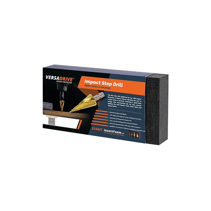 Holemaker Cutting Tools VERSADRIVE STEP DRILL BIT INSERTFOAM SET 12 22 30mm
