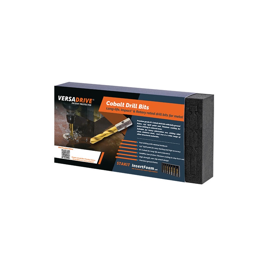 HMT Versadrive Cobalt Drill Insert Foam Set 5 6.8 8.5 10.2mm