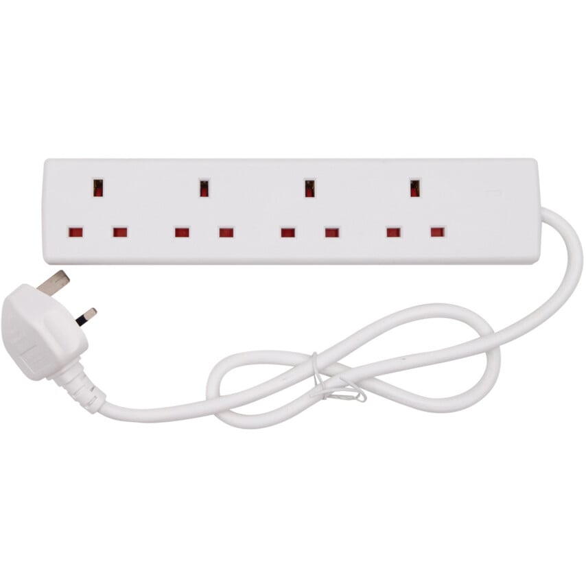 Tower Power 4 Socket 0.75 Metre 13 Amp Unswitched Extension Lead