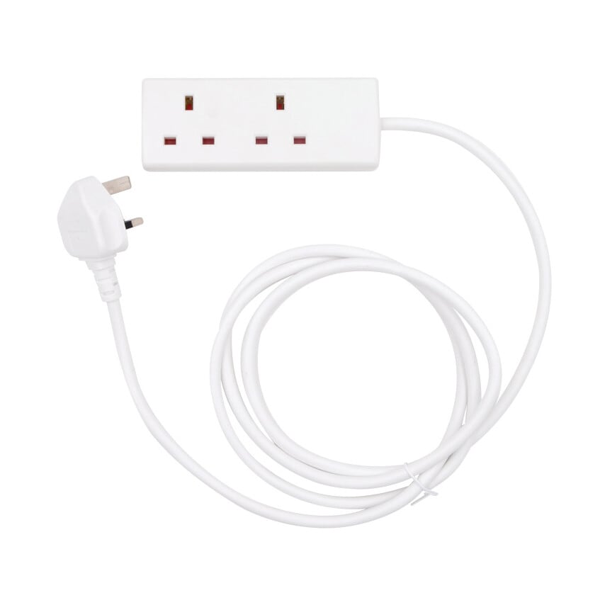 Tower Power 2 Socket 2 Metre 13 Amp Unswitched Extension Lead
