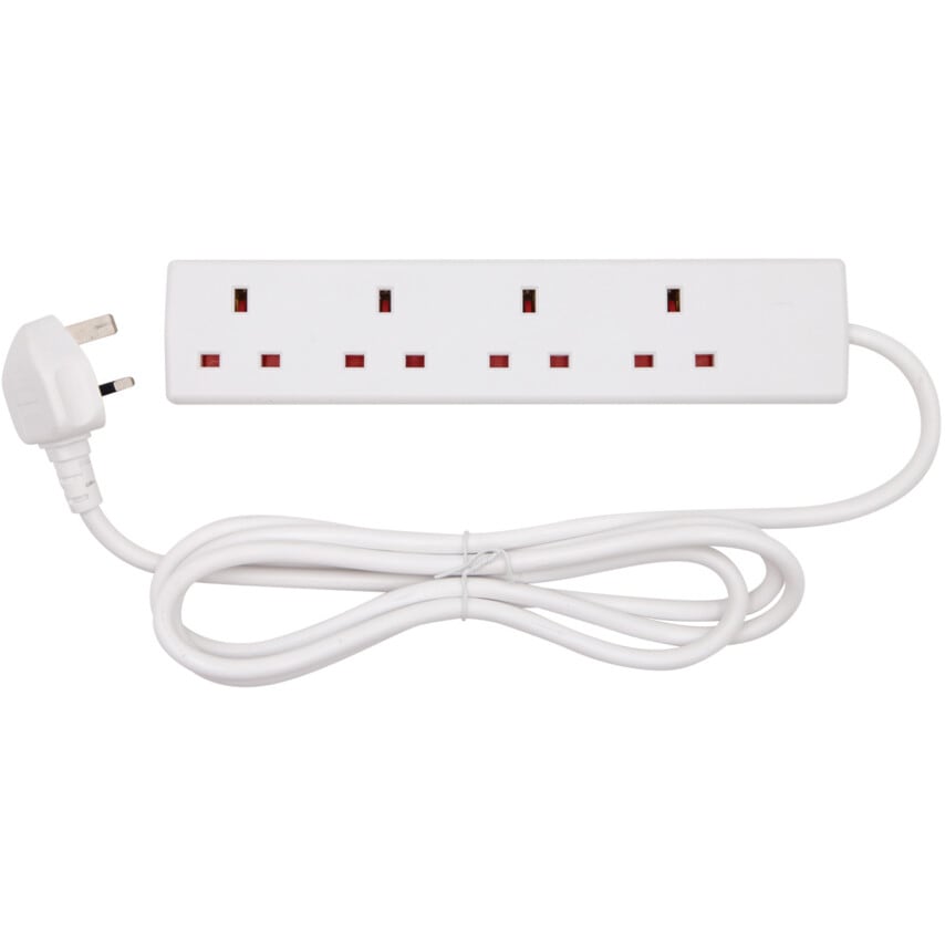 Tower Power 4 Socket 2 Metre 13 Amp Unswitched Extension Lead