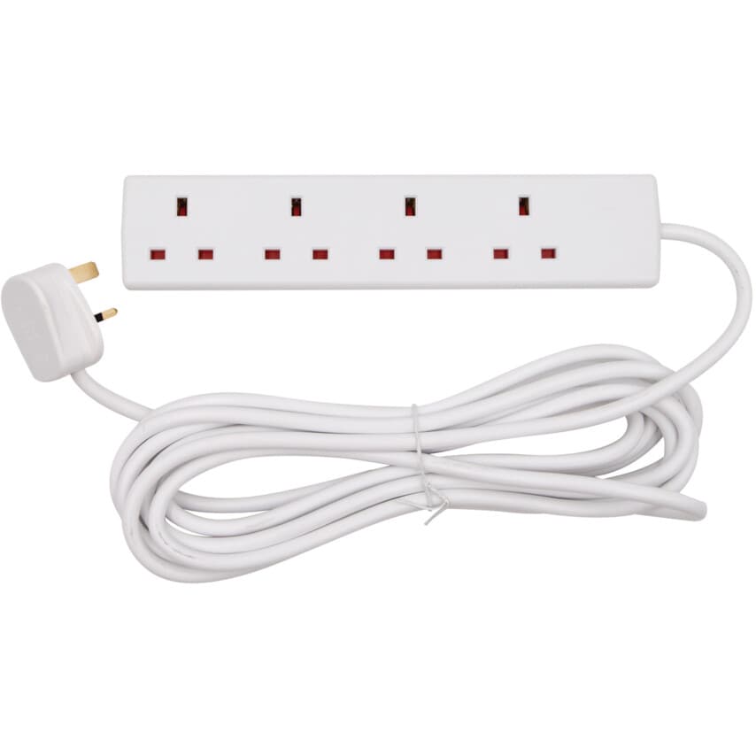 4 SOCKET 5 METRE 13 AMP UNSWITCHED EXTENSION LEAD