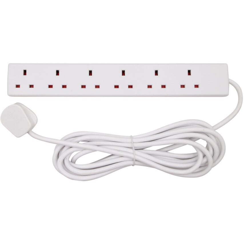 Tower Power 6 Socket 5 Metre 13 Amp Unswitched Extension Lead