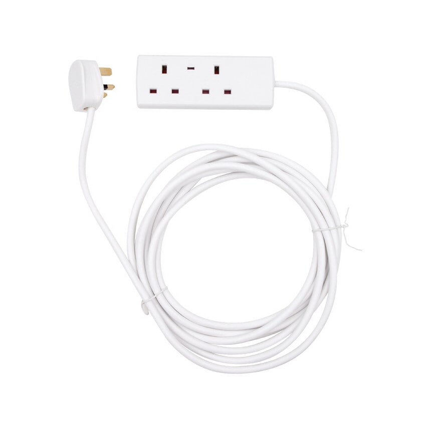 Tower Power 2 Socket 5 Metre 13 Amp Extension Lean with Neon