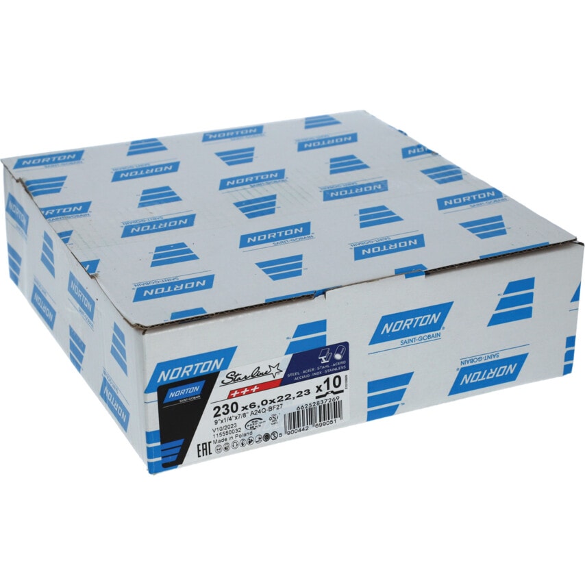 Norton Saint Gobain STEEL/INOX DPC GRINDING DISC 230X6.4X22.23MM (PK-10)