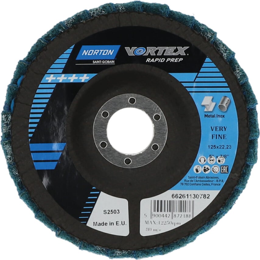 Norton Saint Gobain Non-Woven Flap Disc 125X22mm Extra Fine Vortex (Pack of 5)